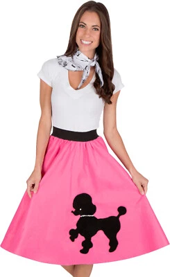 Adult Poodle Skirt Hot Pink with Musical note printed Scarf - Image 1 of 3