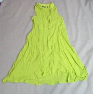 Mlle Gabrielle Dress Womens Medium Green Sleeveless Button Up Baby Doll Minimal - Picture 1 of 9