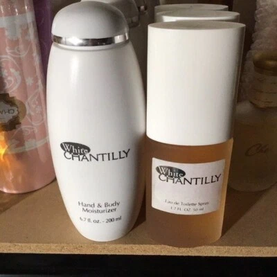 White Chantilly by Dana 1oz EDT  Mini Perfume + 6.7oz Hand & Body Moisturizer 🎁 - Imagem 1 de 4