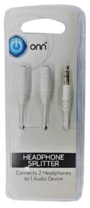 ONN Headphone Splitter White - Ships from USA - Picture 1 of 3