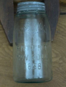 Crude Light Amethyst Mason's Maltese Cross Patent NOV 30TH 1858 Quart Fruit Jar - Picture 1 of 13