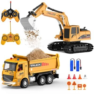 RC Construction Vehicles Toy Trucks for Boys 8-12 - Excavator Toy and Dump Tr... - Picture 1 of 8