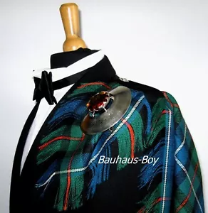 FLY PLAID TARTAN ROBERTSON ANCIENT HUNTING 16oz WORSTED WOOL KILT MADE SCOTLAND - Picture 1 of 4
