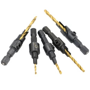 Woodworking Countersink Drill Bit Set 1/4 Hex Shank Counter bore Sink Bits - Picture 1 of 6