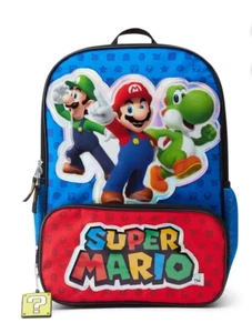 Nintendo Boys Game on! Super Mario Brothers Yoshi Luigi 17" Backpack, Red - Picture 1 of 4