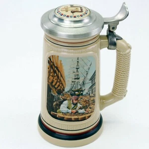 1986 Avon Lidded Beer Stein The Building of America "The Shipbuilder" LL44 - Picture 1 of 5