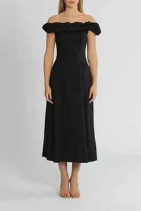 BONDI BORN Montego Dress in Black Midi Size AU 8 RRP 455 WITH DEFECTS - Bild 1 von 7