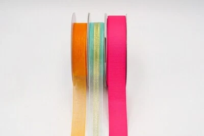 Valentines Day SALE! 5/8"+ 3/8"x 25YD+3/8" 20YD Bird Of Paradize-like Ribbon set - Image 1 of 4
