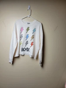 NWOT WOMENS ACDC AC/DC CROPPED SWEATSHIRT SIZE XL - Picture 1 of 11