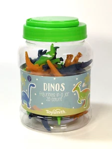 Figuras de plástico de dinosaurios de Toysmith de 3+ dinosaurios en un frasco 20 unidades - Imagen 1 de 4