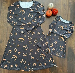 Pumpkin Halloween Dress mommy & me matching dress pumpkin M/L ADULT 3-4y GIRL - Picture 1 of 11