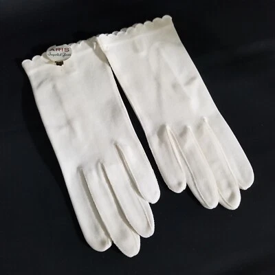 Guantes importados vintage ARIS 120 talla 6,5 lavables Italia vieira marfil con etiqueta suaves Foto 1 de 4