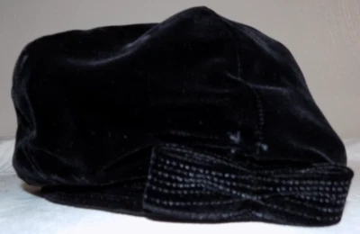 Sombrero boina vintage Jean Atkins exclusivo terciopelo negro lazo trasero Foto 1 de 4