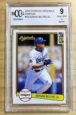 2002 Donruss ORIGINALS # 52 ADRIAN BELTRE LOS ANGELES DODGERS BASEBALL MLB HOF - Image 1 of 2