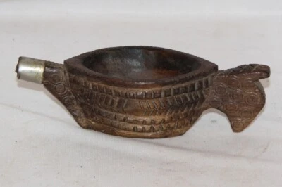 Antiguo opio tallado a mano de madera raro de 1800 Afeem Kharal 11313 Foto 1 de 4