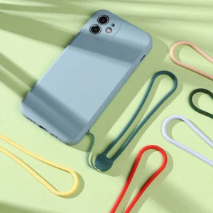 Rope Silicone Phone Lanyard Wrist Straps For IPhone 12 11 Pro Max Samsung S21 - Picture 1 of 27