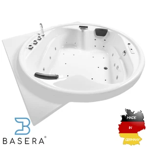Basera® CLASSIC Indoor Podest-Whirlpool Badewanne XXL Gomera mit Ecke 186 x 1... - Bild 1 von 11