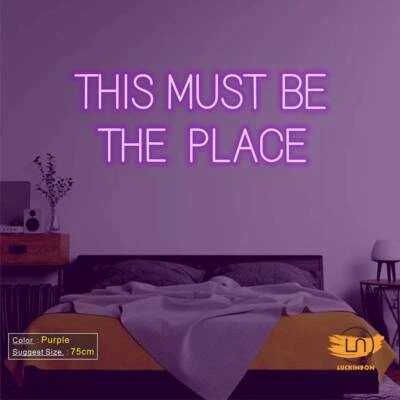 Letreros de neón personalizados 29,52"X9" ESTE DEBE SER EL LUGAR LED letreros de boda Foto 1 de 4