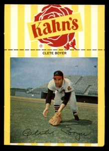 1968 Kahn's Wieners #NNOB Clete Boyer Crease Braves - Picture 1 of 2