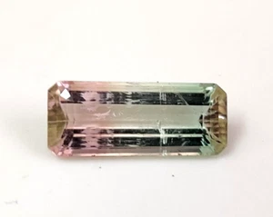 3 Cts, Natural Bio Colour Tourmaline Baguette Cut Size 6x14.30mm Gemstone - Picture 1 of 12