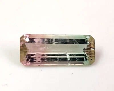 3 Cts, Natural Bio Colour Tourmaline Baguette Cut Size 6x14.30mm Gemstone - Image 1 of 4