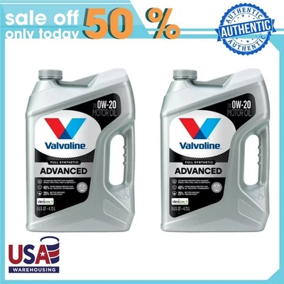 2 Pack, Valvoline Advanced Full Synthetic 0W-20 Motor Oil 5 QT - Image 1 of 4