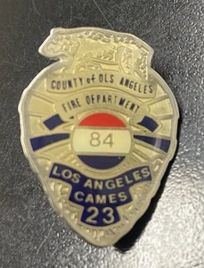 Spilla Vigili del Fuoco Contea di Los Angeles 1984 Olimpiadi - Foto 1 di 2