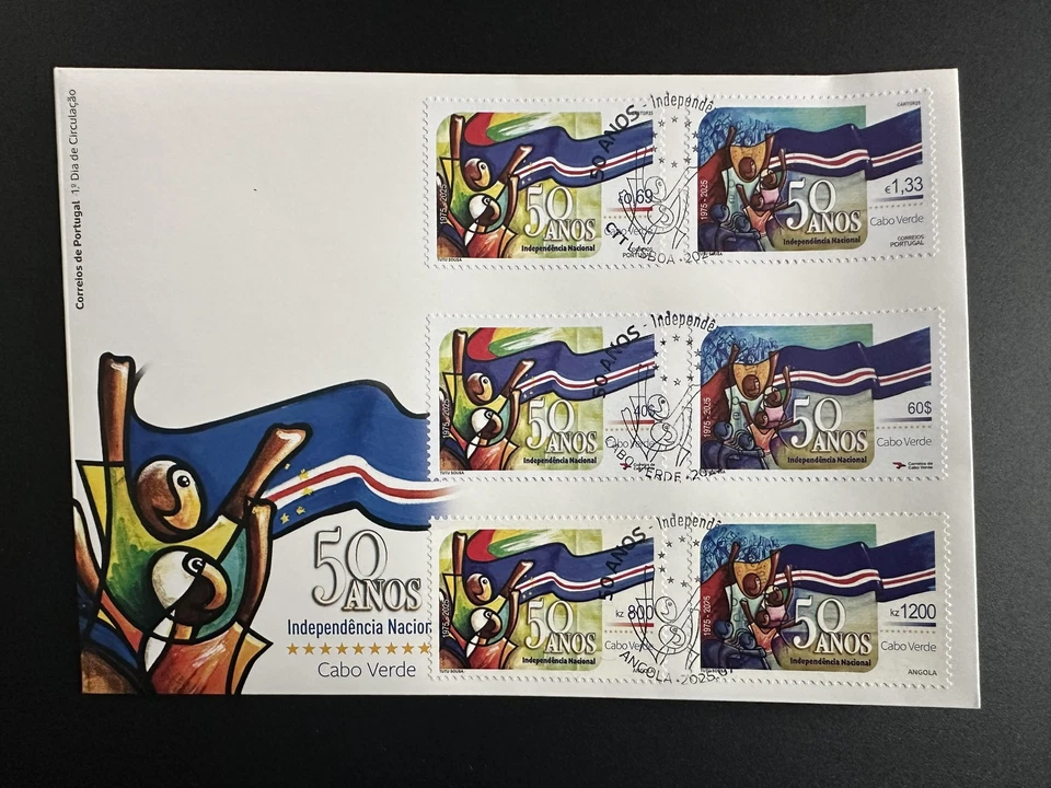 Portugal Angola Cabo Verde 2025 Mi. ? mixed FDC 50 Anos Independencia Nacional - Photo 1/1