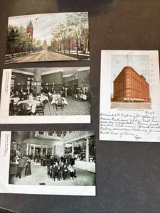 Juego de 4 postales Denver COLORADO Downtown 1908 Brown Palace/Capitol/The Albany - Imagen 1 de 6