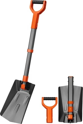 Portable Aluminum Snow Shovel with Reinforced Hinge - Perfect for Car & Camping - Image 1 of 4