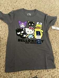 SANGRIO BOYS HELLO KITTY AND FRIENDS T SHIRT GRAY SIZE XS 4-5 New - Picture 1 of 3