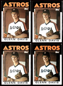1986 Topps Glenn Davis (RC) #389 - 4 Card Lot - Houston Astros (NM) - Picture 1 of 10
