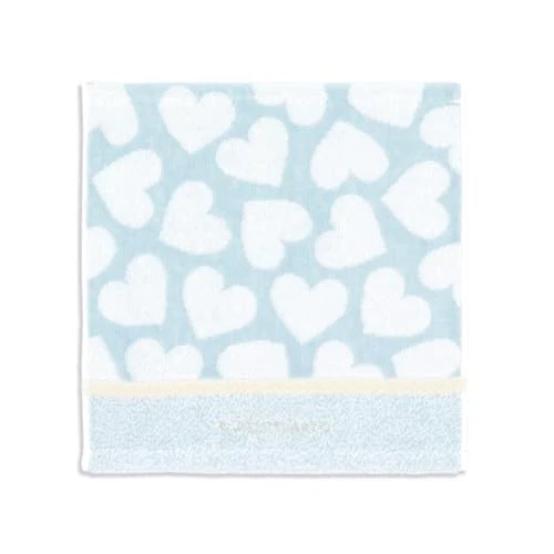 JILL STUART Pale Heart Towel Handkerchief Blue Heart Fluffy Cotton 58-1870070 - Image 1 of 4