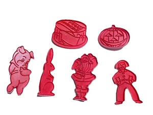 6 alte rote Tupperware Ausstechformen - Bild 1 von 4