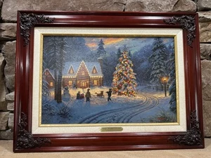 Mark Keathley Frame Serigraph Oil Painting Canvas 67/95 Smoky Mountain Christmas - Picture 1 of 15