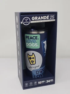Life is Good Grande 25 Insulated Tumbler Stainless Steel BPA Free Peace Love Dog - Picture 1 of 4