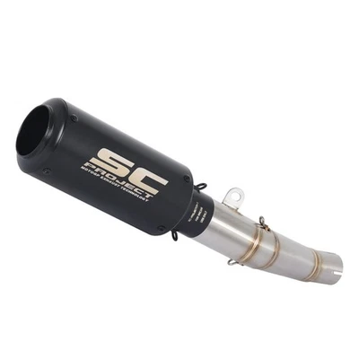 Para Yamaha YZF R6 2006-2023 Puntas de silenciador deslizantes Sistema de tubo de escape medio negro Foto 1 de 4