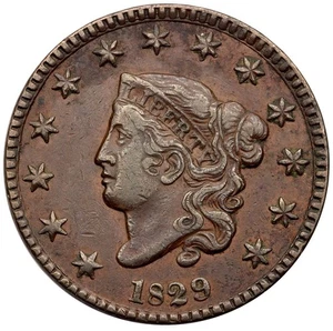 1829 N-1 R-3 Lg Letters Matron or Coronet Head Large Cent Coin 1c - Picture 1 of 2