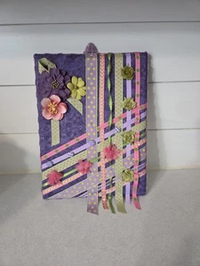 Victorian Shabby Chic Flowers Ribbon & Button Wall Hanging On Framed Canvas - Bild 1 von 7