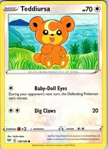 Teddiursa 138/189 Common Regular SWSH03: Darkness Ablaze NM - Picture 1 of 2
