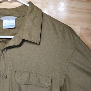 Camisa Columbia Omni-Wick manga larga abotonada para hombre M caqui senderismo al aire libre - Imagen 1 de 8
