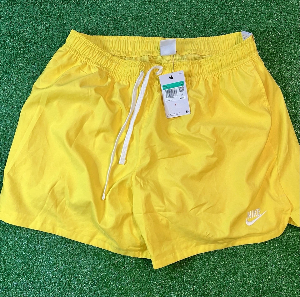 Nike Sportswear Woven Lined Flow Shorts Size Large Yellow Mens DM6829-765