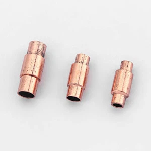10Sets Fit 3-5mm Round Leather Cord Rose Gold Barrel Strong Magnetic Clasp Craft - Picture 1 of 5