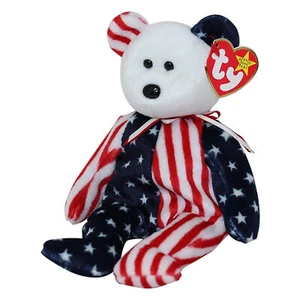 Ty Beanie Baby Spangle - MWMT (Bear White Head 1999) Patriotic - Picture 1 of 1