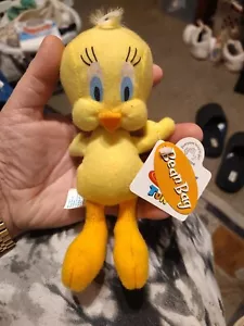Peluche vintage 1997 Applause Looney Tunes Tweety giallo uccellino fagiolo 8" - Foto 1 di 5