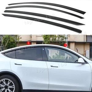 Matte Black Window Visor Vent Shades Sun Rain Guard For Tesla Model Y 2020-2023 - Picture 1 of 11