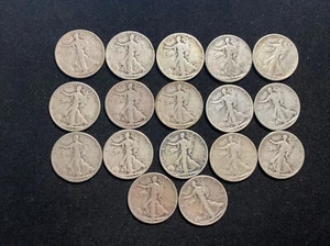 17 PC. LOTE MITADES WALKING LIBERTY 1927 EN MUY BUEN ESTADO - Imagen 1 de 3