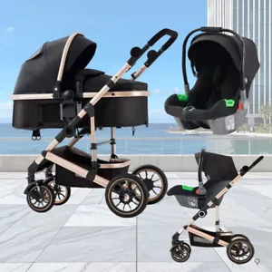 3in1 Pushchair Travel Newborn Car Seat System Buggy Stroller carrycot Baby Pram - Picture 1 of 21