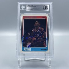 Dennis Rodman Signed Autographed 1988 Fleer #43 Rookie Card RC Beckett BAS
