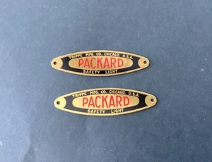 2 NOS 1930s 1940s Oval Trippe Light Badges For Packard Automobiles Metal Emblems - Picture 1 of 3